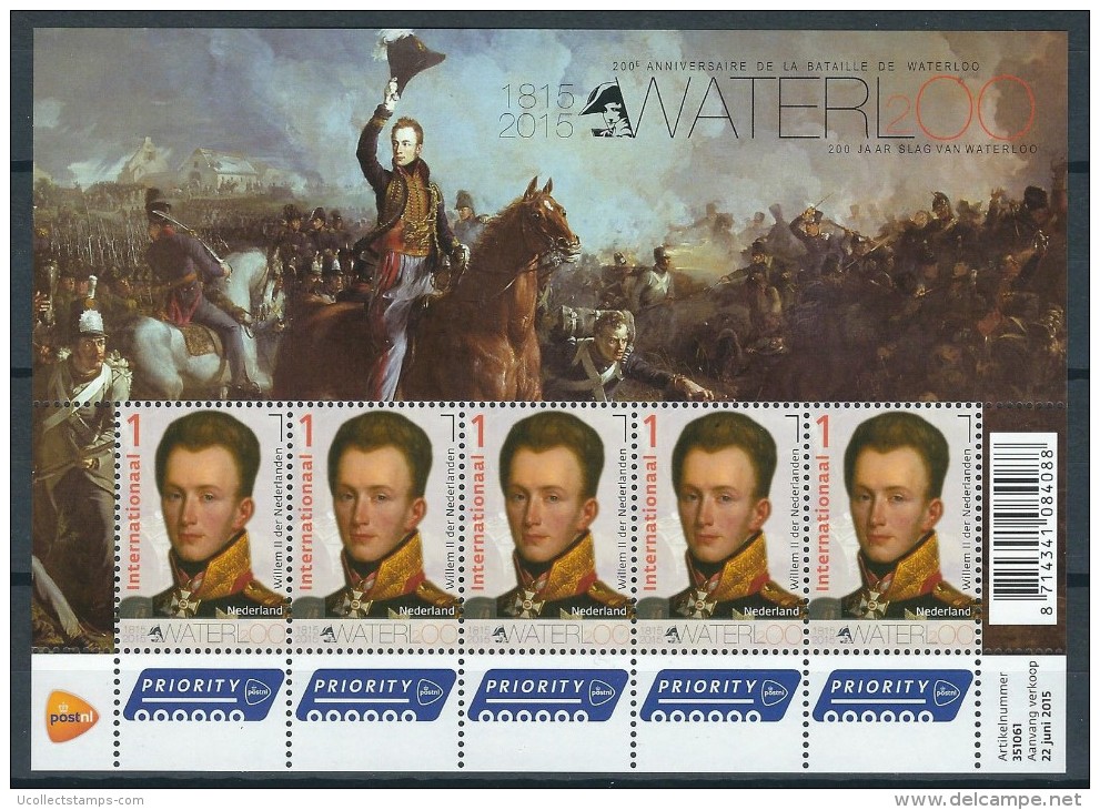 Nederland  2015   Slag Bij Waterloo         Postfris/mnh/neuf - Neufs