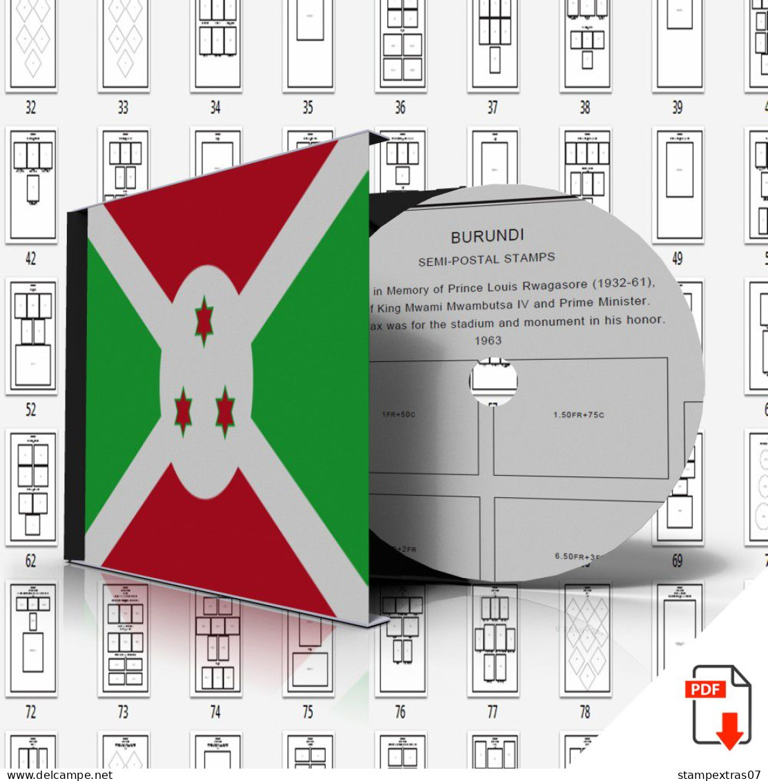 BURUNDI STAMP ALBUM PAGES 1962-2011 (327 Pages) - Englisch