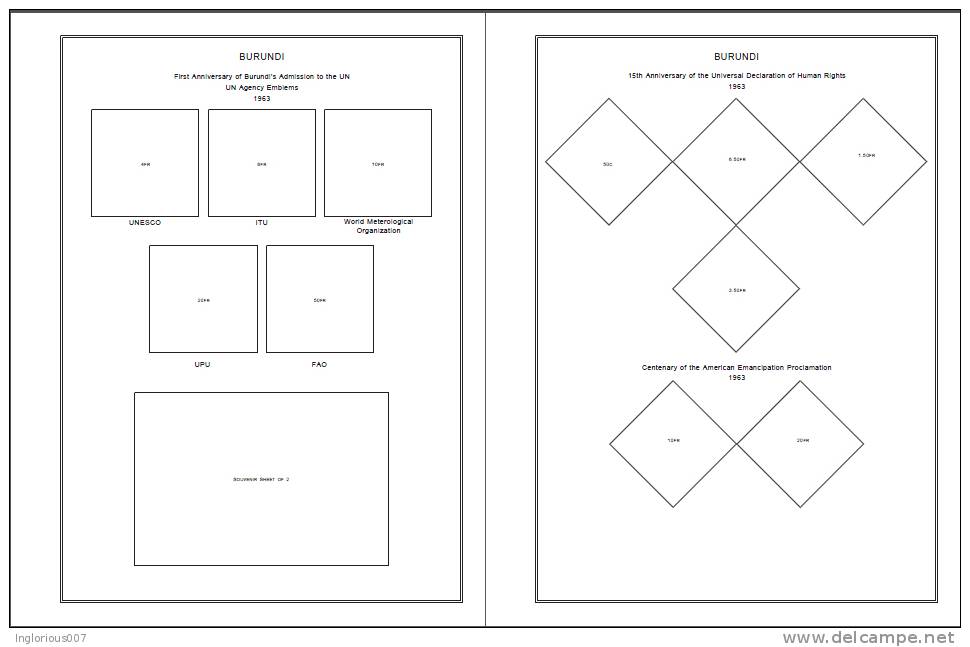 BURUNDI STAMP ALBUM PAGES 1962-2011 (327 Pages) - Englisch