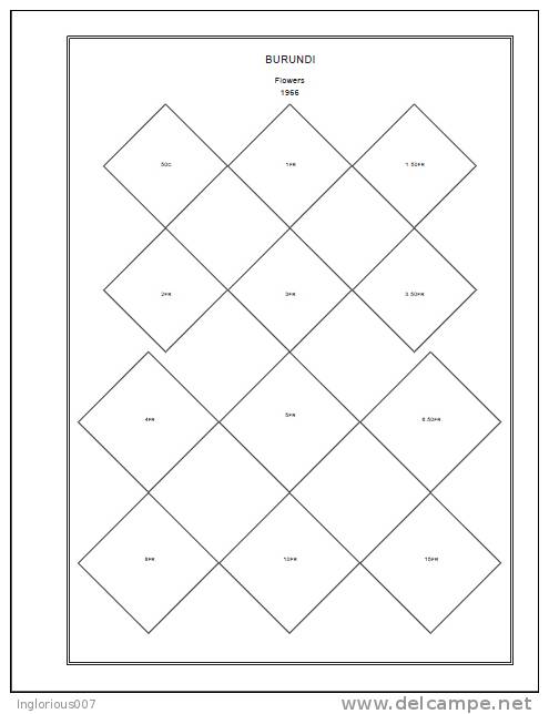 BURUNDI STAMP ALBUM PAGES 1962-2011 (327 pages)