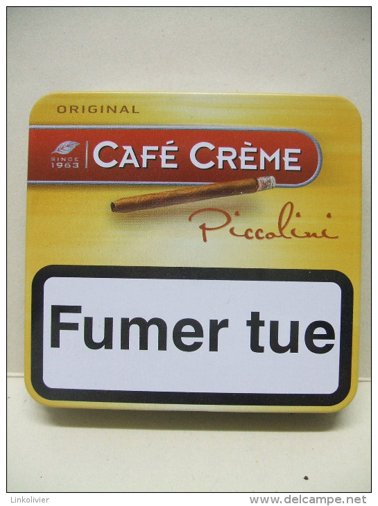 BOITE Métal Vide CAFE CREME PICCOLINI Original (20 Cigares) - Zigarrenetuis