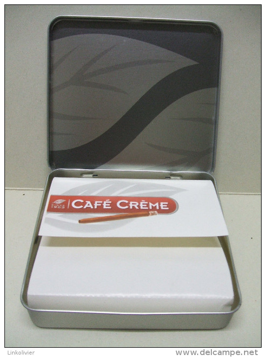 BOITE Métal Vide CAFE CREME Blue (20 Cigares) - Zigarrenetuis