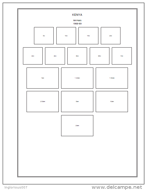 KENYA STAMP ALBUM PAGES 1963-2011 (115 Pages) - Engels