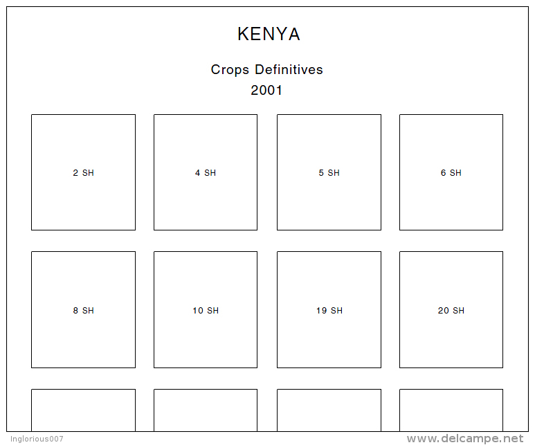 KENYA STAMP ALBUM PAGES 1963-2011 (115 pages)