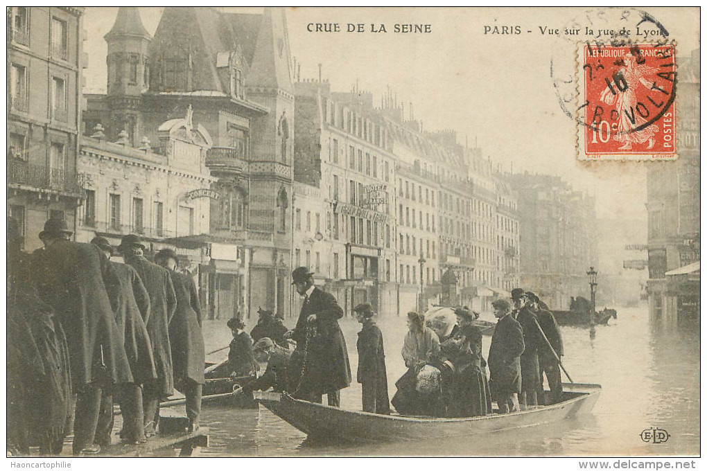 Inondations de Paris : lot de 10 cartes