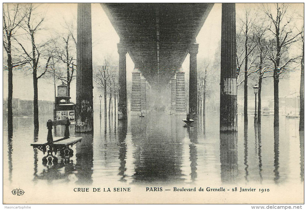 Inondations de Paris : lot de 10 cartes