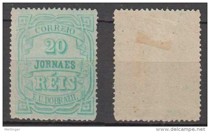 Brazil Brasil Mi# 95 * Mint 20R Jornais 1890 Perf. 13 - Nuevos