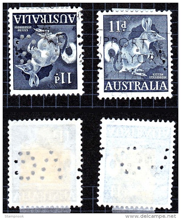 Australia 2 Perfins Vf - Perforés