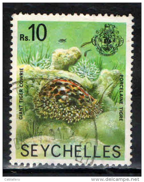 SEYCHELLES - 1991 - GIANT TIGER COWRIE - USATO - Seychelles (1976-...)