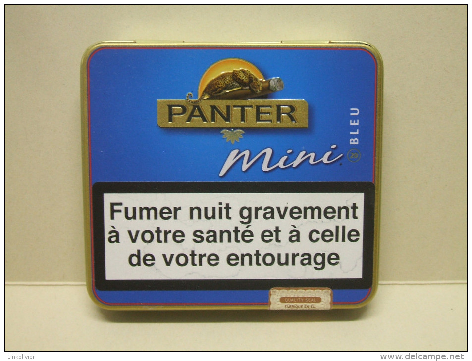 BOITE Métal Vide PANTER MINI Bleu (20 Cigares) - Étuis à Cigares