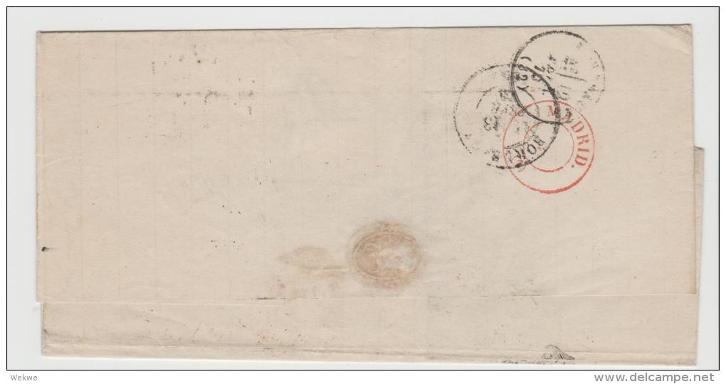 Spk033  Brief, / SPANIEN - Isabella II 1870. Cadiz Nach Bordeaux, Handstempelzudruck  Habilitado - Covers & Documents