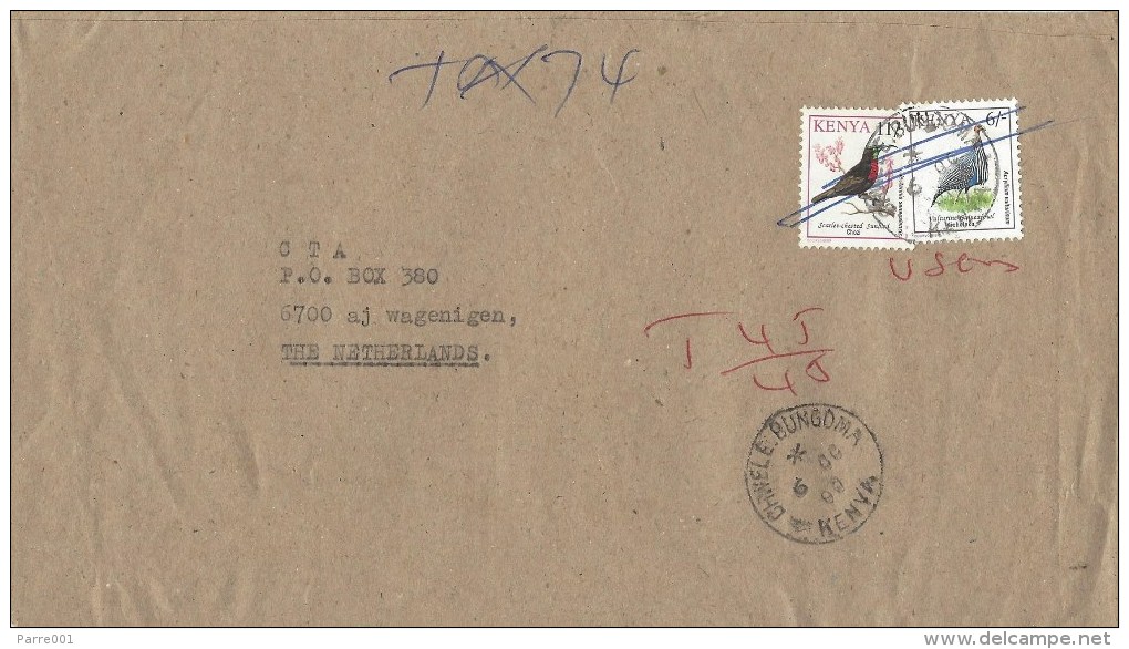 Kenya 2000 Chnele Bungoma Guineafowl 6/- Sunbird 11/- Taxed Used Stamps Already Cover - Kenya (1963-...)
