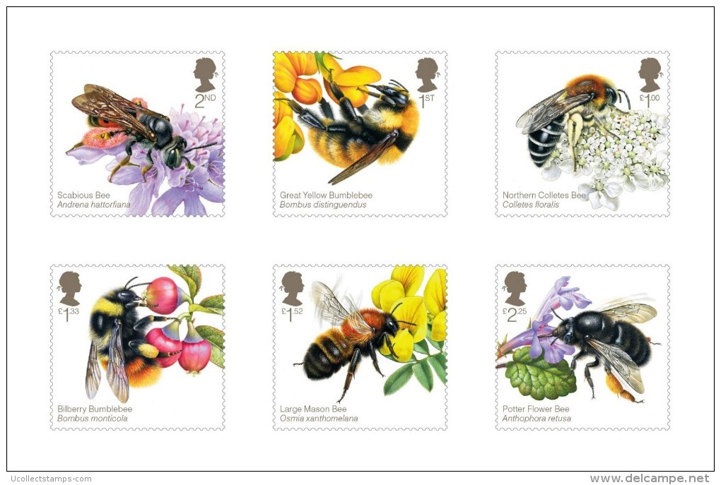 Great Britain 2015 Bees   And Flowers    Postfris/mnh/neuf - Unused Stamps