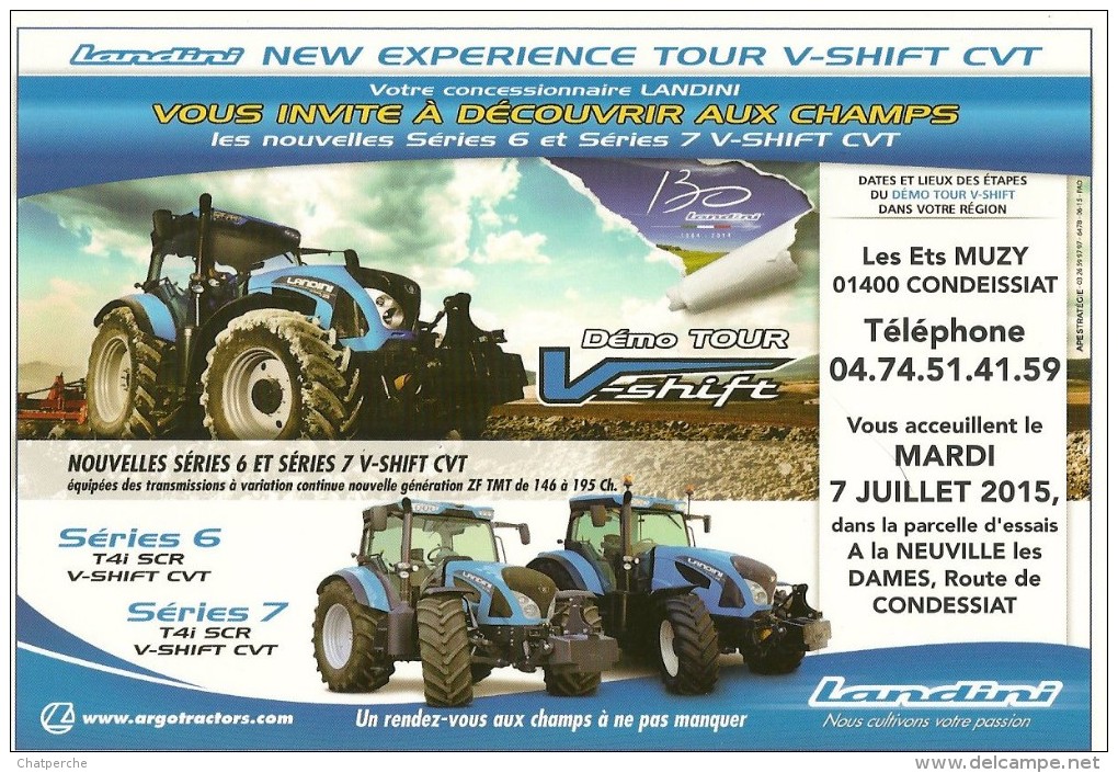 AGRICULTURE TRACTEUR  LANDINI  CARTE INVITATION  ETS MUZY 01400 CONDEISSIAT - Autres & Non Classés