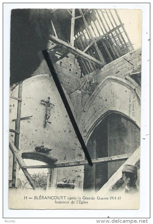CPA -  Blérancourt - Après La Grande Guerre 1914-18 - Intérieur De L'Eglise - Other & Unclassified