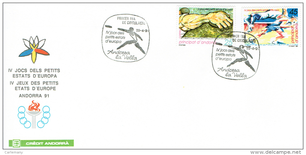 FDC IV JOCS PETITS ETATS 1991 ANDORRE ESP. - FDC