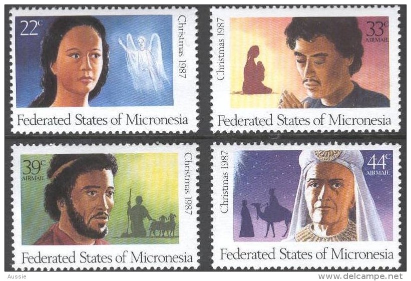 Miconesie Micronesia 1987 Yvertn° 45 + PA LP 27-29 *** MNH Cote 5,50 Euro Noël Kerstmis Christmas - Micronésie