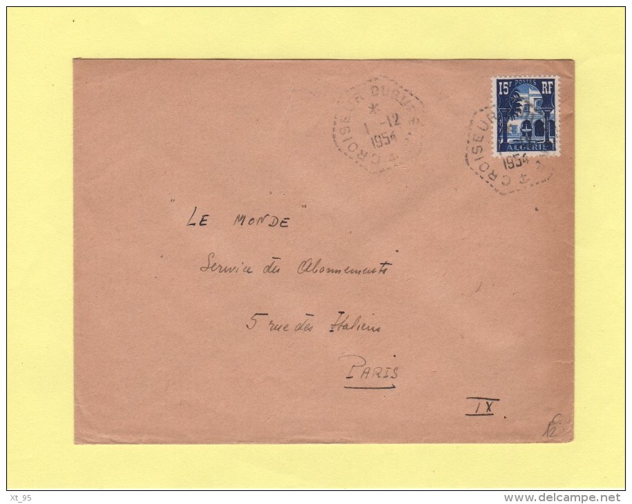 Croiseur Duquesne - 1-12-1954 - Poste Navale Embarquee - Timbre D Algerie - Poste Navale