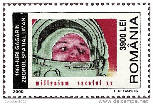 Romania 2000 / Millenium - Gagarin, Firs Satelite, Neil Armstrong, Christian Barnard - Ongebruikt