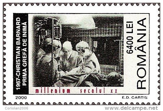 Romania 2000 / Millenium - Gagarin, Firs Satelite, Neil Armstrong, Christian Barnard - Ongebruikt