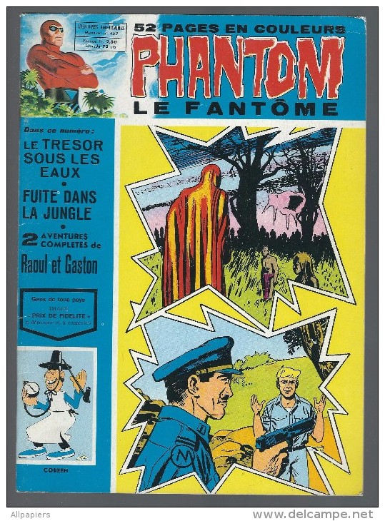 Phantom Le Fantôme N°452 Le Trésor Sous Les Eaux - Fuite Dans La Jungle - Raoul Et Gaston De 1974 - Phantom