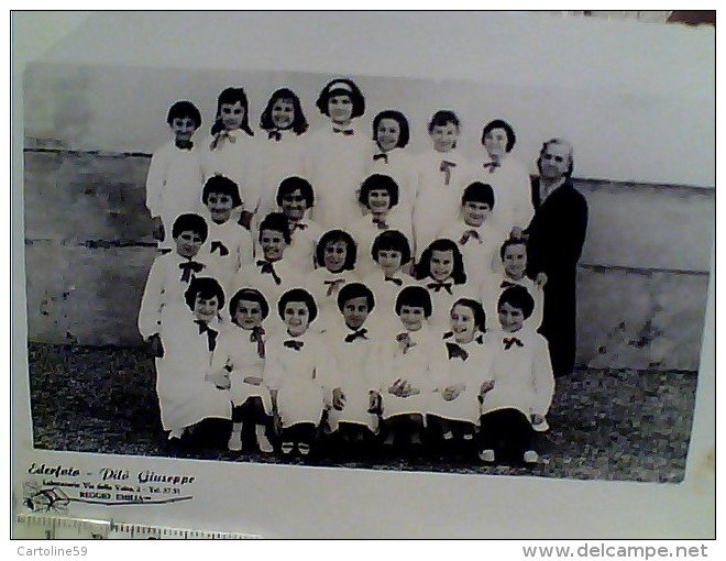 FOTO  FOTOGRAFIA REGGIO EMILIA SCOLARESCA SCUOLA EUROFOTO PILO´ ORIGINALE 14X11 ANNI 50 EY4688 - Persone Anonimi