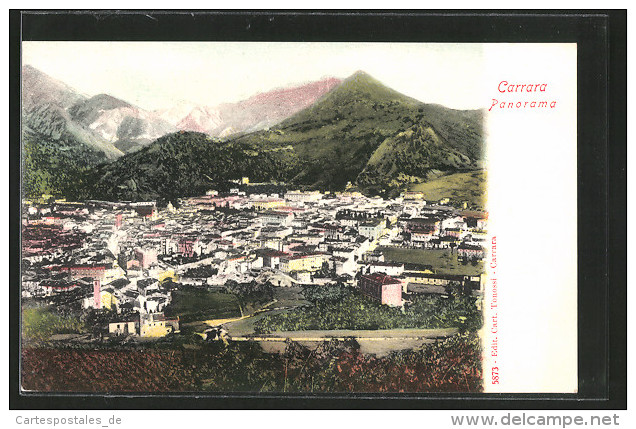 Cartolina Carrara, Totalansicht Mit Bergpanorama - Carrara