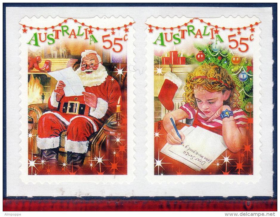 Ref. AU-V2010-3 AUSTRALIA 2010 CHRISTMAS, RELIGION,, SELF ADHESIVE FROM BOOKLET - SET MNH 2V - Christmas