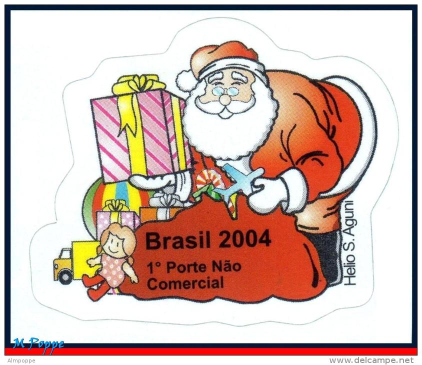 Ref. BR-2947 BRAZIL 2004 CHRISTMAS, SANTA CLAUS, RELIGION,, MI# 2394, SELF-ADHESIVE MNH 1V Sc# 2947 - Unused Stamps