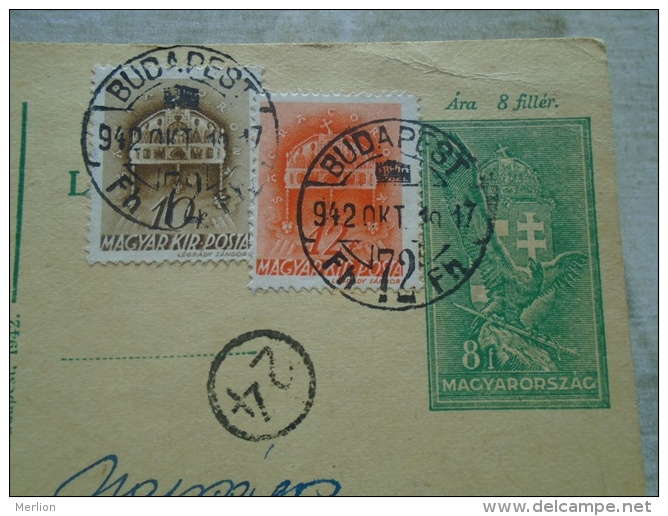 Hungary-  Postal Stationery  Budapest To Temesvár Timisoara   1942  Censure 24 Censored Romania      D131739 - Briefe U. Dokumente