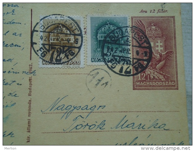 Hungary-  Postal Stationery  Budapest To Temesvár Timisoara   1942  Censure 114 Censored Romania      D131740 - Covers & Documents