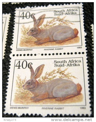 South Africa 1993 Endangered Species Bunolagus Monticularis 40c X2 - Used - Used Stamps