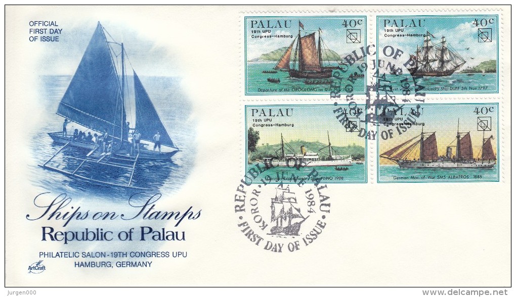 Palau, FDC (07459) - Bateaux