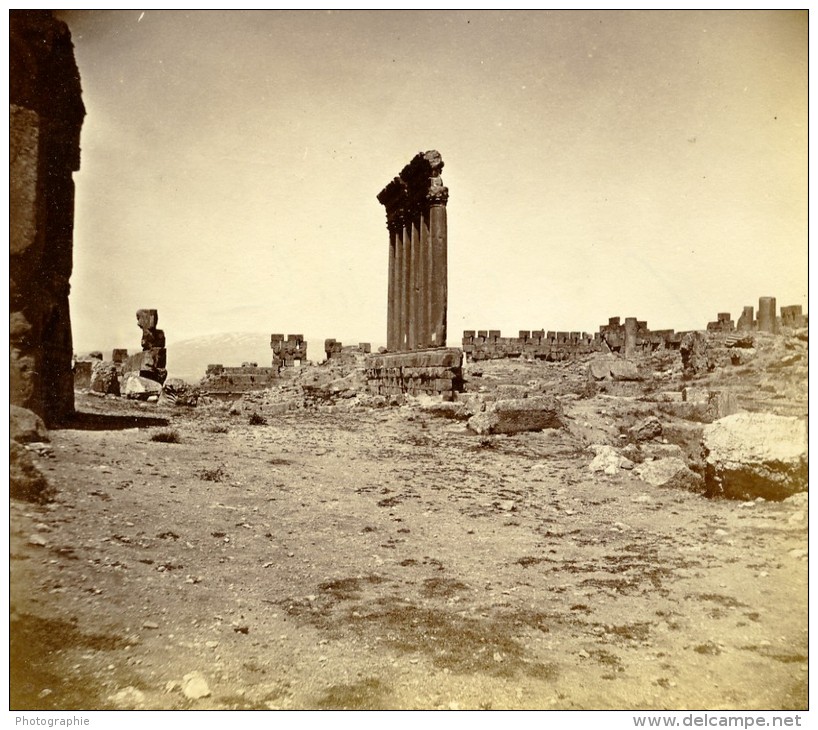 Moyen-Orient Proche Orient Liban Ruines De Baalbeck Ancienne Photo 1880 - Old (before 1900)