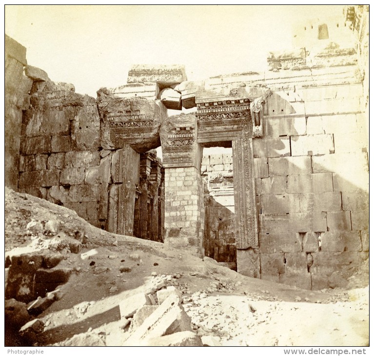 Moyen-Orient Proche Orient Liban Ruines De Baalbeck Ancienne Photo 1880 - Old (before 1900)