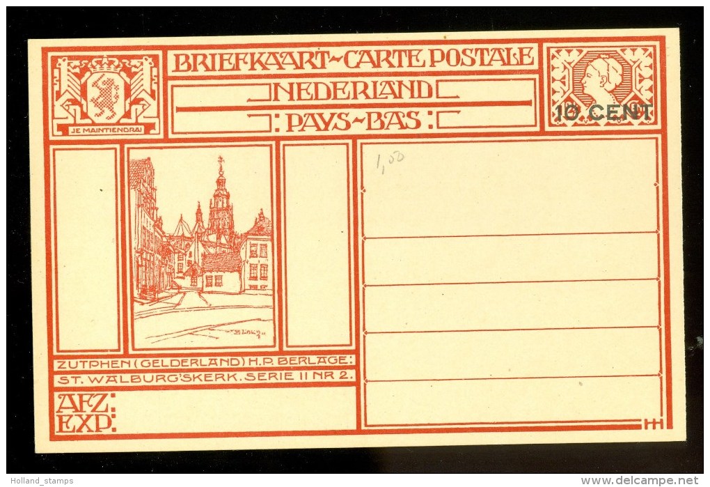 NEDERLAND * GEILLUSTREERDE BRIEFKAART * ZUTPHEN * St. Walburg'skerk Serie II Nr. 2  (9907r) - Postal Stationery