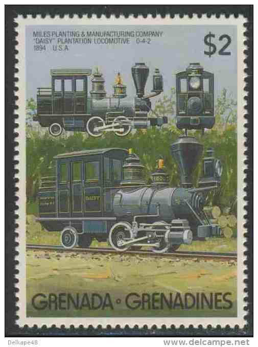 Grenada Grenadines 1989 Mi 1156 ** Miles Planting & Manufacturing Company Plantation Locomotive “Daisy” 0-4-2 (1894) USA - Treinen