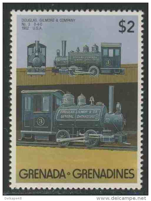 Grenada Grenadines 1989 Mi 1159 ** Douglas, Gilmore & Company Contractors Locomotive No. 3 0-4-0 (1902) USA / Lokomotive - Treinen