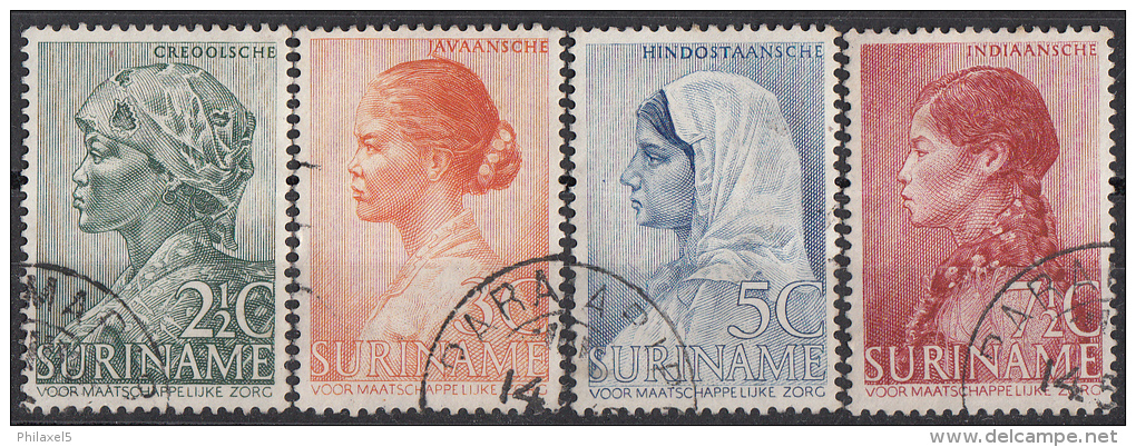 Suriname - Weldadigheidszegels - Creoolse/Javaanse/Hindoestaanse/Indiaanse - Gebruikt/gebraucht/used - NVPH 190-193 - Suriname ... - 1975
