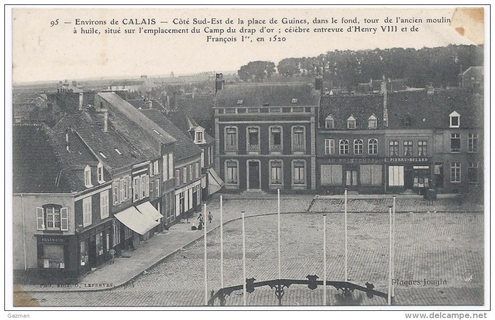 GUINES  -  Environs De Calais - Place De L'hôtel De Ville    - O. LEFEBVRE N° 95 - Guines