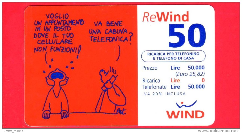 ITALIA - Scheda - Ricarica Telefonica WIND - Usata - Voglio Un Appuntamento - 50.000 - Vedi Scansioni - Schede GSM, Prepagate & Ricariche