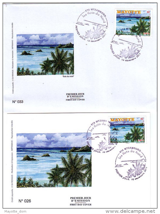 MAYOTTE 2011 Carte Enveloppe 1er Jour Ilots Nord - Sonstige & Ohne Zuordnung