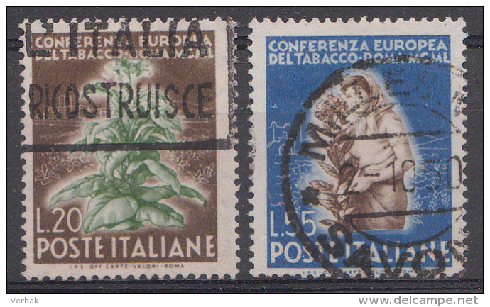 Italie 1950  Mi.nr: 803-804 Europäische Tabakkonferenz, Rom  Oblitérés / Used / Gest. - 1946-60: Oblitérés