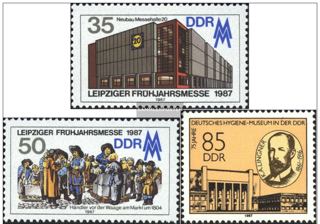 DDR 3080-3081,3089 (completa Edizione) Usato 1987 Leipzig Spring Fair, Igiene - Usati