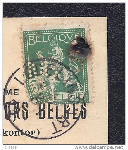 LODELINSART CHARBON KOHLE PERFORE BELGIQUE BELGIUM BELGIEN PERFORES PERFIN PERFINS LOCHUNG PERFORADO - 1909-34