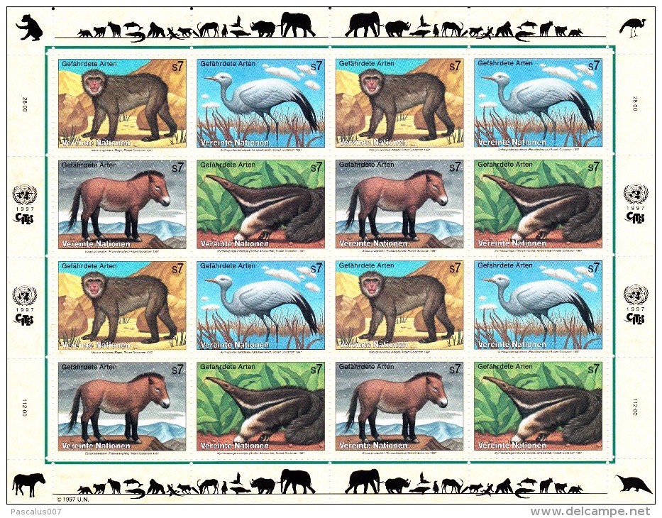 WWF - Feuillet 1997 Endangered Species Espèces Menacées D´extinction - Unused Stamps