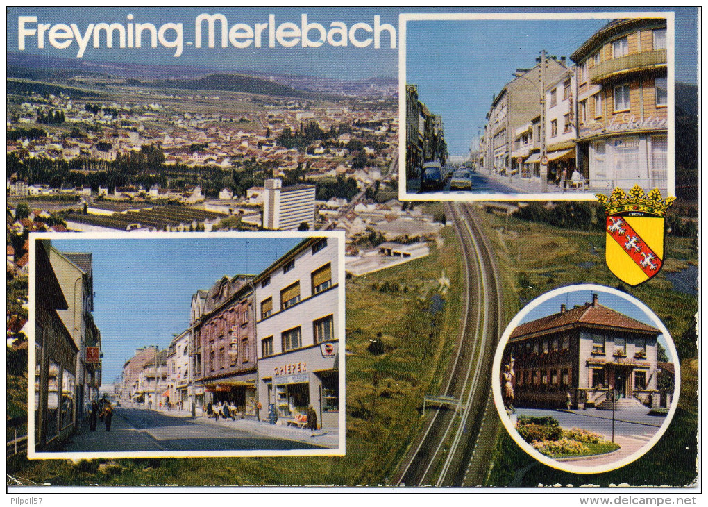 57 FREYMING MERLEBACH - Vue Aérienne, Rue Pieper - Rue La Rotonde - La Poste   (carte Neuve) - Freyming Merlebach