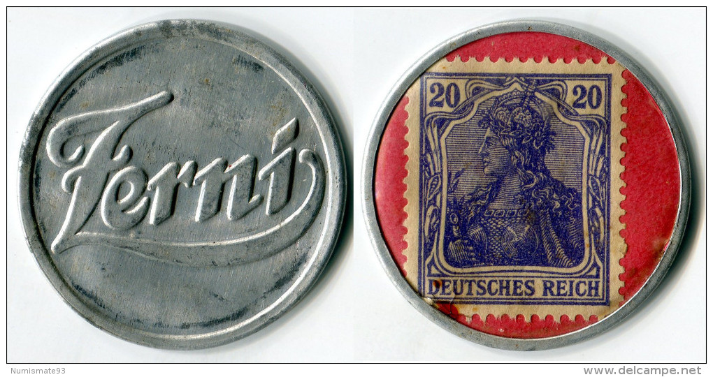 N93-0147 - Timbre-monnaie Zerni - 20 Pfennigs - Kapselgeld - Encased Stamp - Monetary/Of Necessity