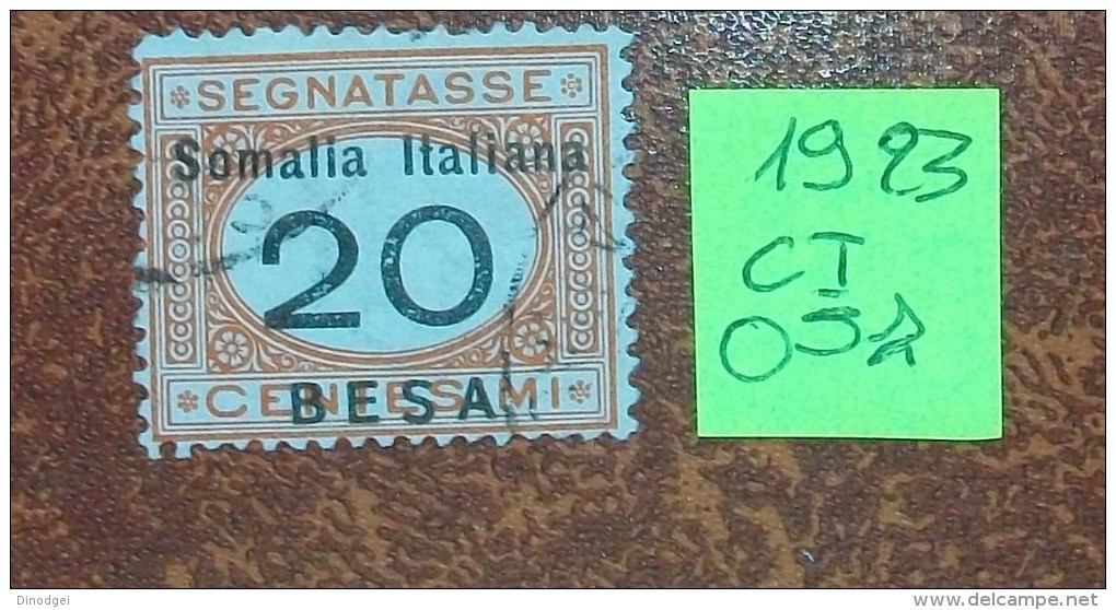 C.i. 057 - Somalia Italiana   - 1923 - " Segnatasse 20 Besa "  Usato - Somalia