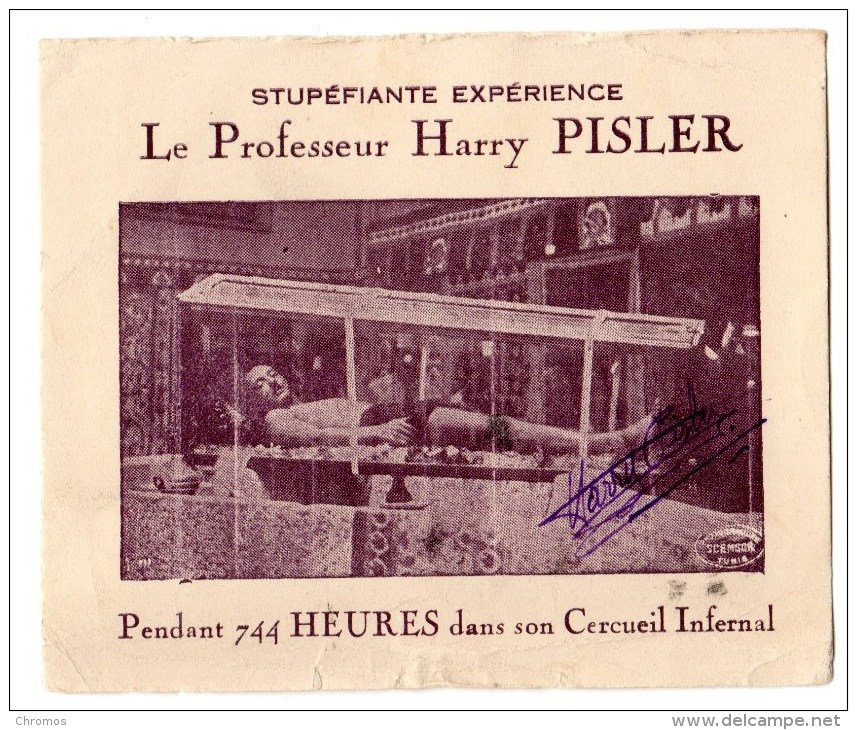 Rare Carte, Artiste, Cirque (?), Experieance Stupéfiante, Magie, Professeur Harry Pisler, Signature Originale !! - Artistes